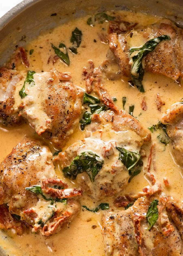 Chicken with Creamy Sun Dried Tomato Sauce | RecipeTin Eats