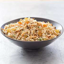 Rice and Pasta Pilaf with Golden Raisins and Almonds