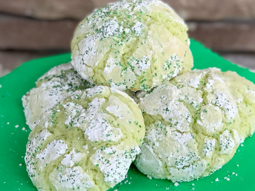 Green Key Lime Crinkle Cookies