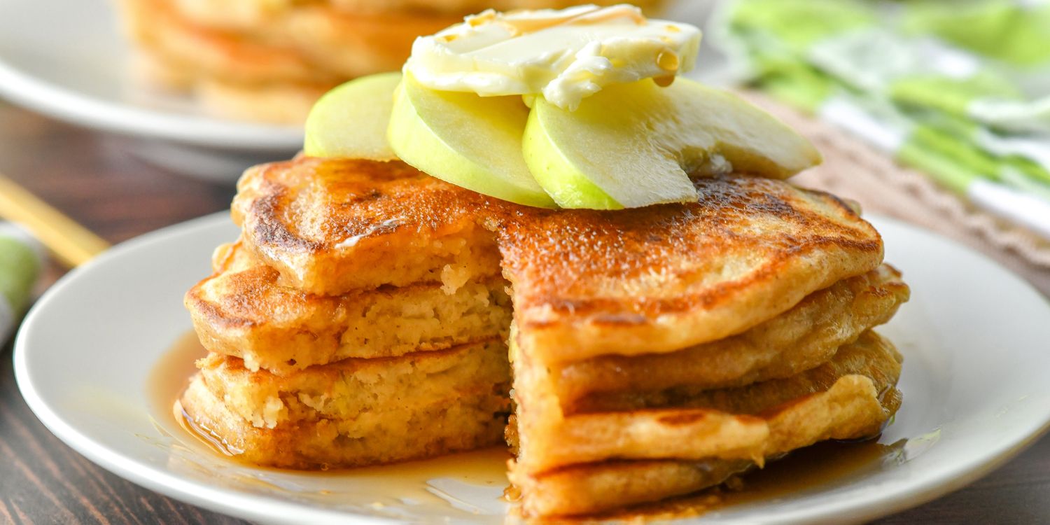 Apple Pancakes with Cinnamon Nonfat Yogurt
