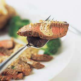 Pan-Seared Inexpensive Steak with Mustard-Cream Sauce for Two