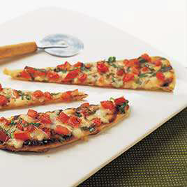 Grilled Tomato and Cheese Pizzas for Charcoal Grill
