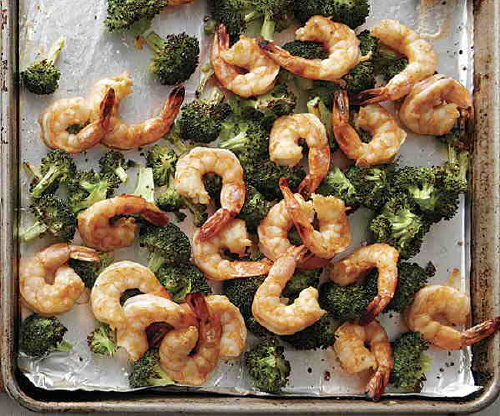 Broiled Shrimp & Broccoli with Spicy Peanut Sauce