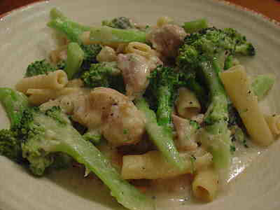 Skillet Chicken with Broccoli, Penne and Asiago from America's Test Kitchen