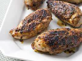 Charcoal-Grilled Bone-in Chicken Breasts