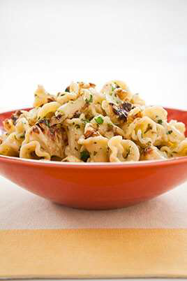 Pasta with Roasted Broccoli, Garlic, and Almonds