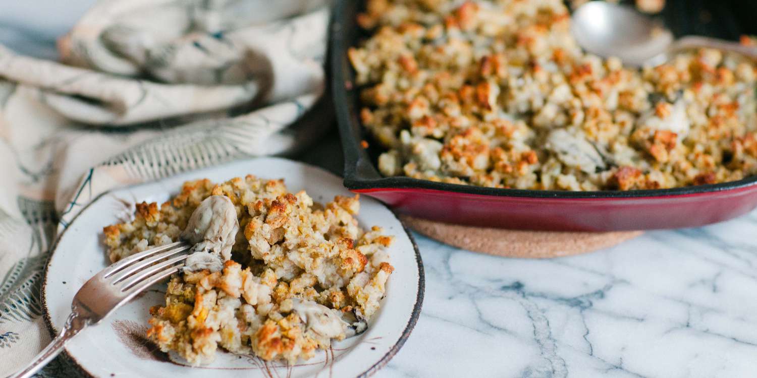 Cornbread Stuffing muffins with ham and sage from Bon Appétit