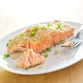 Sesame-Crusted Salmon with Lime and Coriander for Two