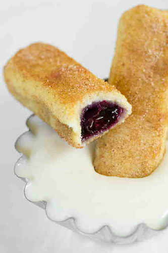 Blueberry French Toast Roll Ups with Cream Cheese Dipping Sauce