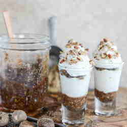 No-Bake Bourbon Pecan Pie Cheesecakes