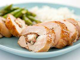 Charcoal-Grilled Stuffed Chicken Breasts with Black Forest Ham and Gruyère