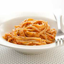 Pasta with Tomato, Pine Nut, and Arugula Pesto