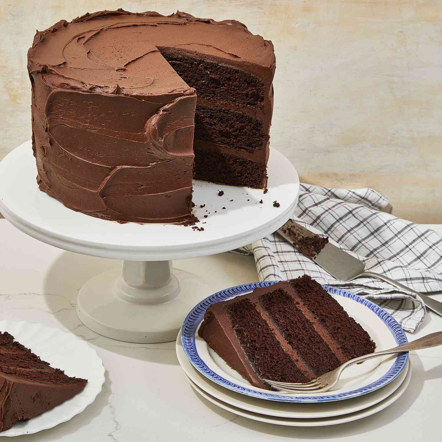 Dark Chocolate Cake Recipe - Genius Kitchen 2496 Scaled for 8" square