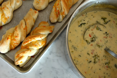 Cheese and Garlic Twisted Breadsticks