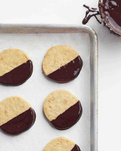 Chocolate-Dipped Macadamia Cookies