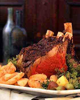 Rib Roast With Roasted-garlic Thyme Sauce