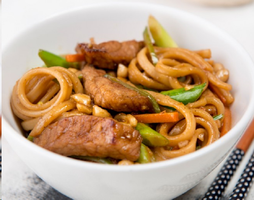 Stir-Fried Noodles and Pork