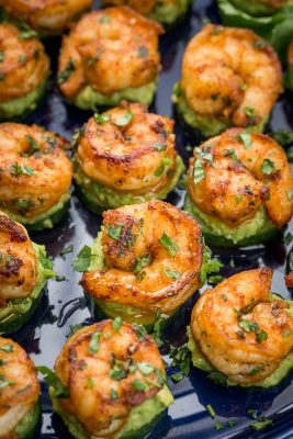 Avocado Cucumber Shrimp Bites from NatashasKitchen.com