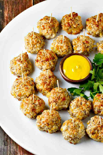 Bisquick Sausage Balls with Mustard
