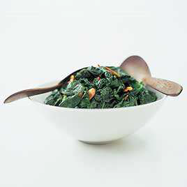 Sautéed Spinach with Almonds and Golden Raisins