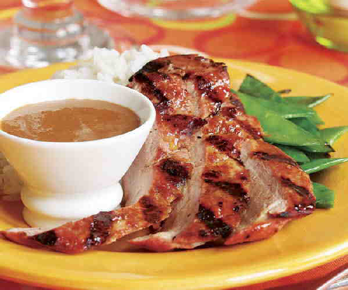 Grilled Asian Pork Tenderloin with Peanut Sauce
