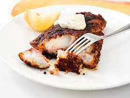Charcoal-Grilled Blackened Red Snapper