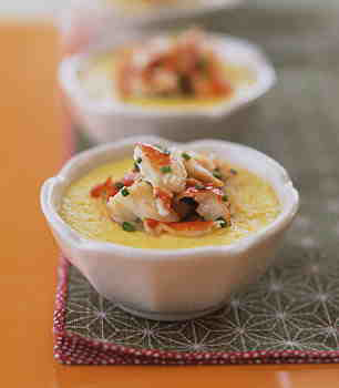 STEAMED CORN CUSTARDS WITH CRAB