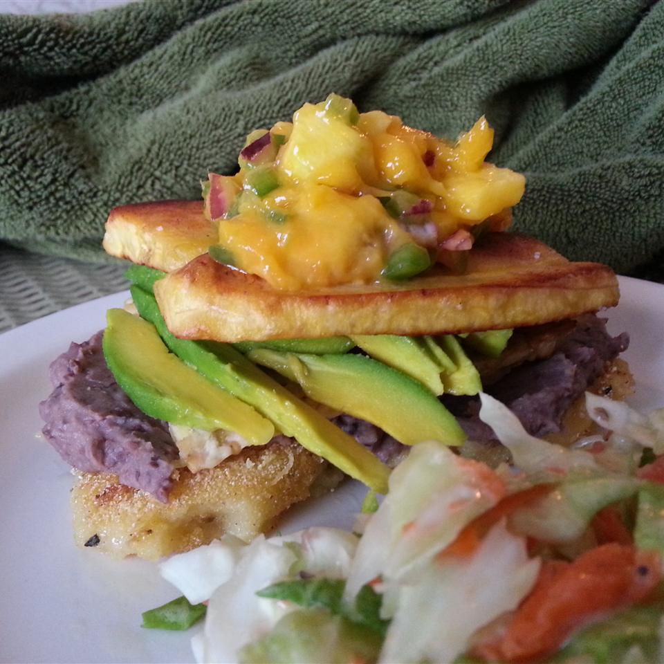 Grilled Polenta Crackers with Roasted Pepper Salsa