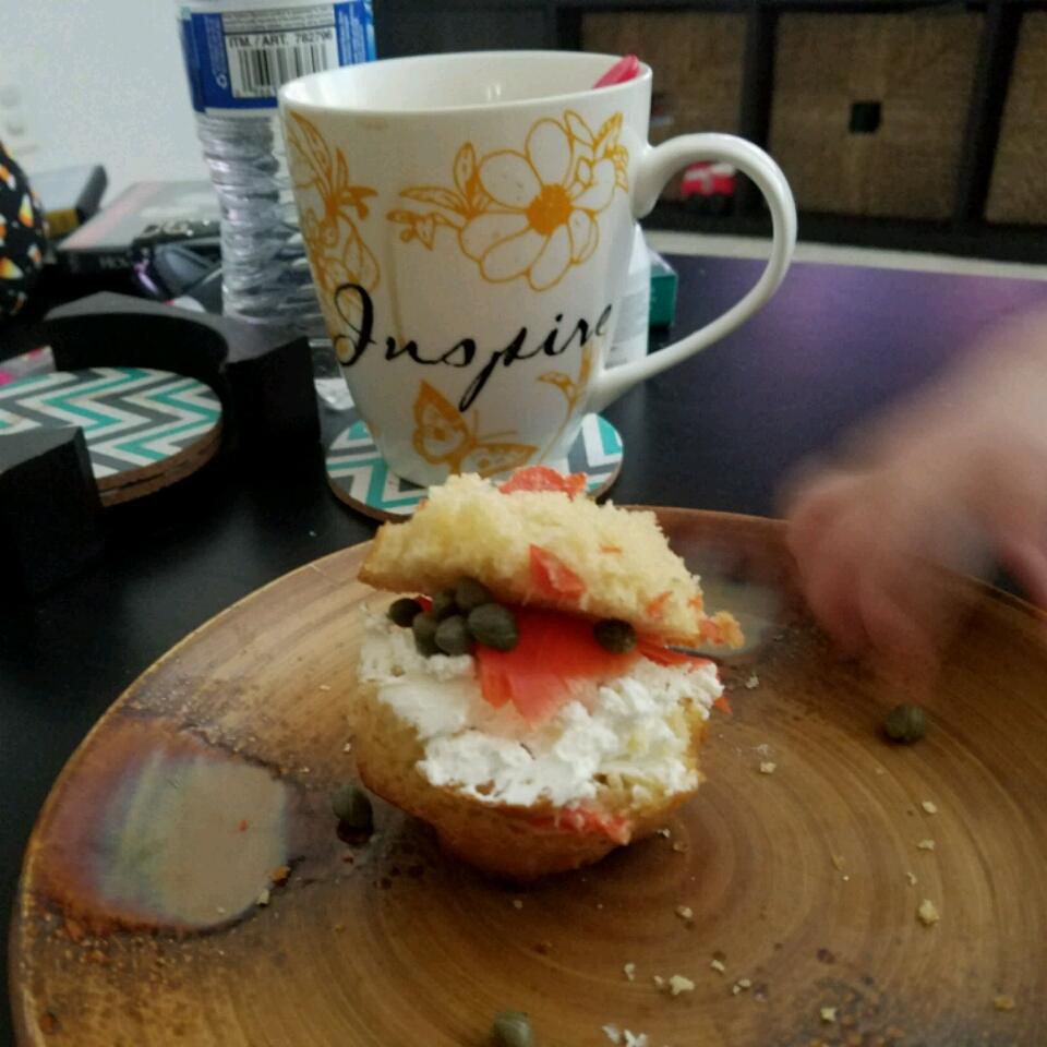 Mini Scallion Biscuits With Smoked Salmon Spread