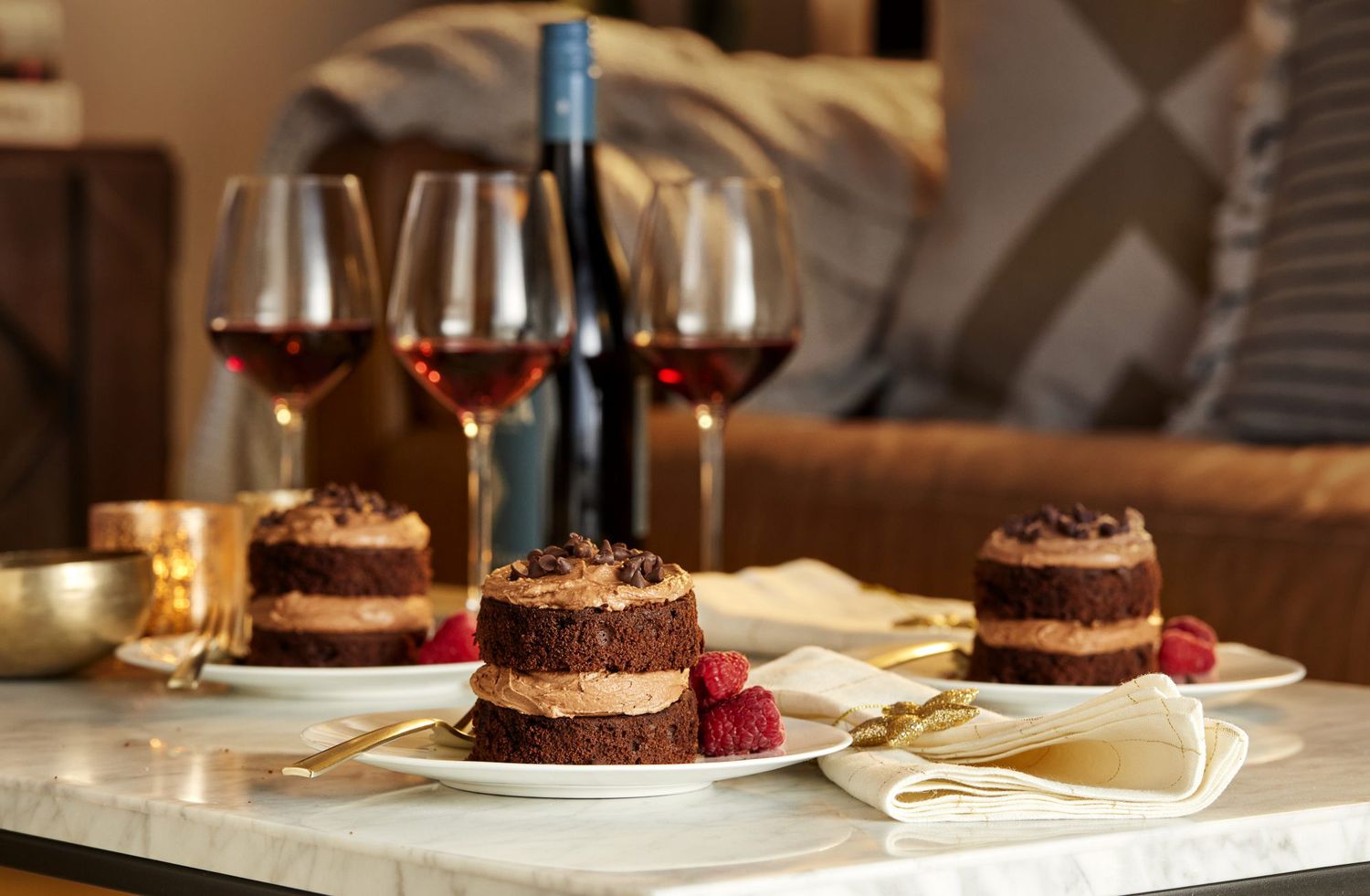 Miniature Chocolate Raspberry Cakes