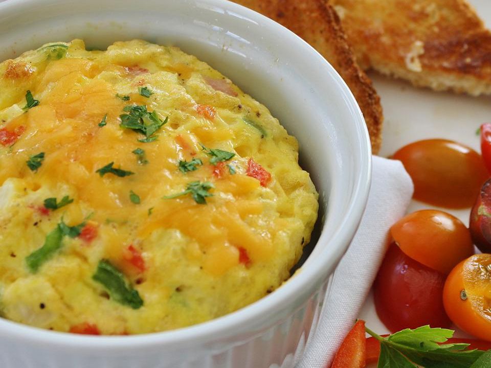 Puffy Omelet with Canadian Bacon Filling