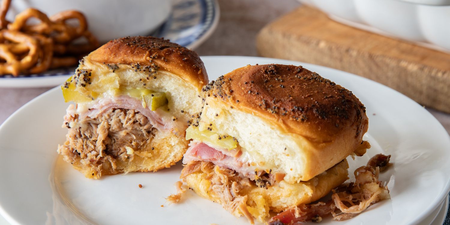 Pulled Pork Sliders with Mustard BBQ Sauce and Pickled Onions