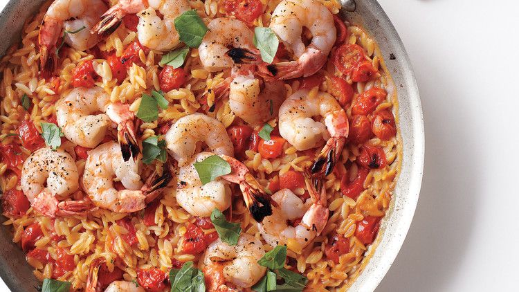 Skillet Shrimp and Orzo