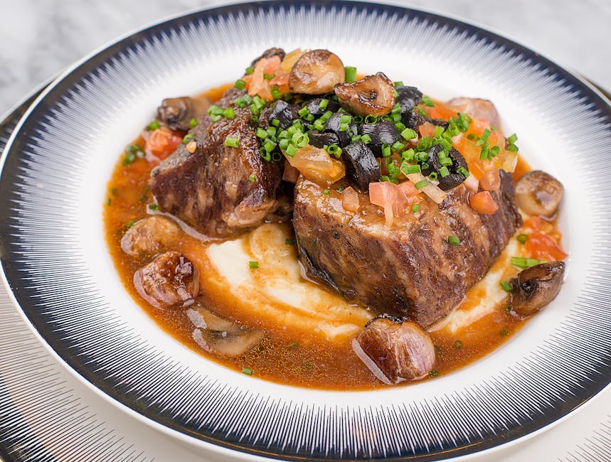 Veal Shanks Braised in Red Wine and Garlic